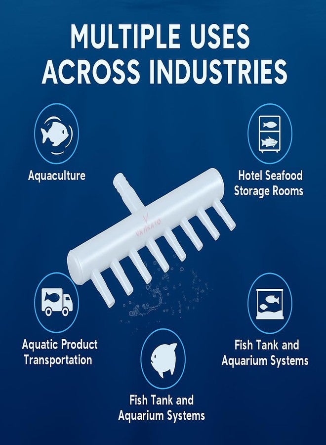 VAYINATO PetzLifeworld Aquarium Air Pump Plastic Multi Way Air Way Tube Splitter 8MM Inlet 4 MM Outlet (8 Way) - Image 5